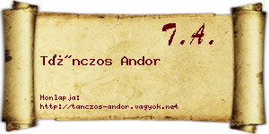 Tánczos Andor névjegykártya